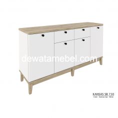 Multipurpose Cabinet  Size 150 - Garvani KANSAS SB 150 / Dakota Oak - White